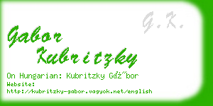 gabor kubritzky business card